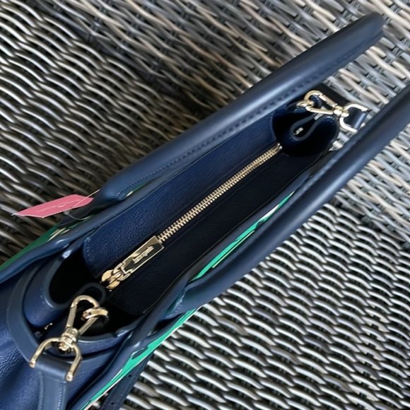 Kate Spade Lucia Lily Blooms Medium Satchel Green Multi - Picture 5 of 16